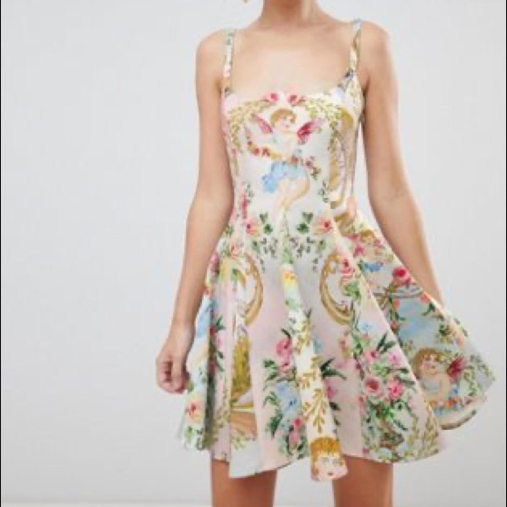 NWOT ASOS Cherub, Angel “mini skater” dress multi color pastels Size 0, XS
